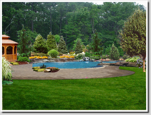 pool design idea with waterfall