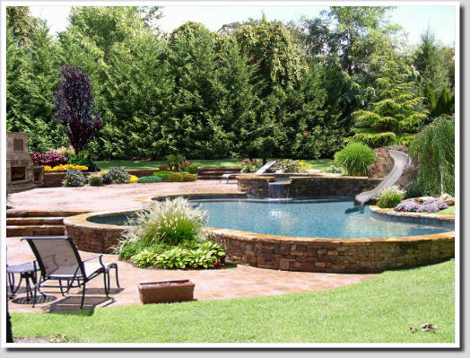 pool design with water slide